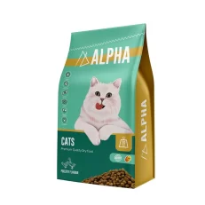 Alpha cat adult with chicken