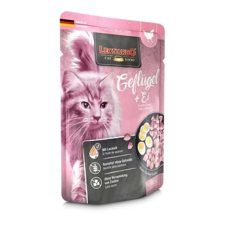Leonardo wet food adult cat Poultry + Egg 85g