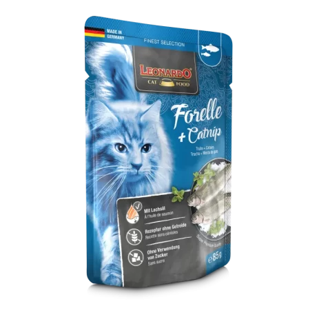 Leonardo wet food adult cat Trout + Catnip 85g