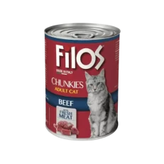 Filos Chunks with Beef – wet cat food 405g