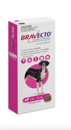Bravecto MSD 40-56Kg Adult Dog Flea & Tick Treatment – 1 Tablet