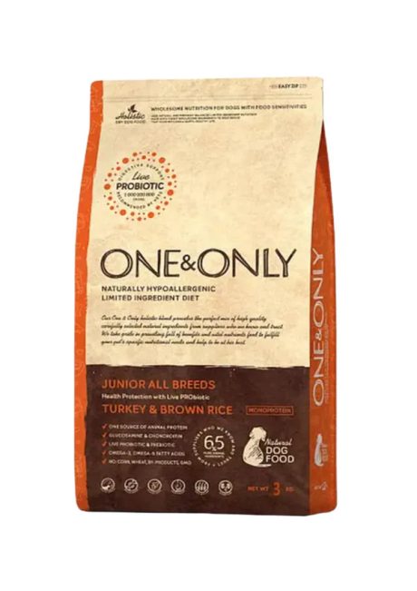 One and Only dry food for junior dogs with turkey and rice