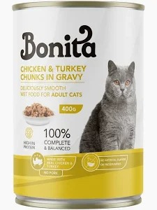 Bonita  Chicken & Turkey  Chunks in Gravy  400g