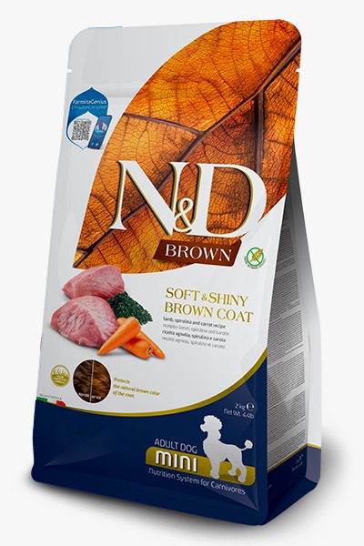 Farmina N&D Brown Dog Lamb, Spirulina&Carrot Adult Mini 2Kg