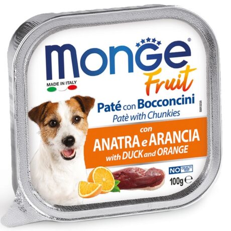 MONGE Fresh Paté with Chunks Duck&Orange  100 g