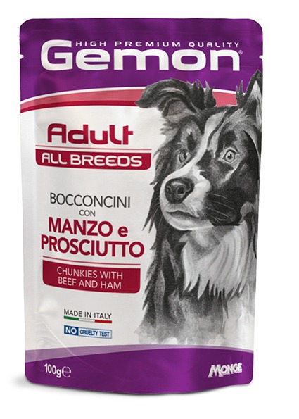 GEMON Chunks Beef&Ham 100 g
