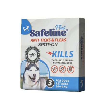 Safeline anti ticks &fleas for dog between 20-40