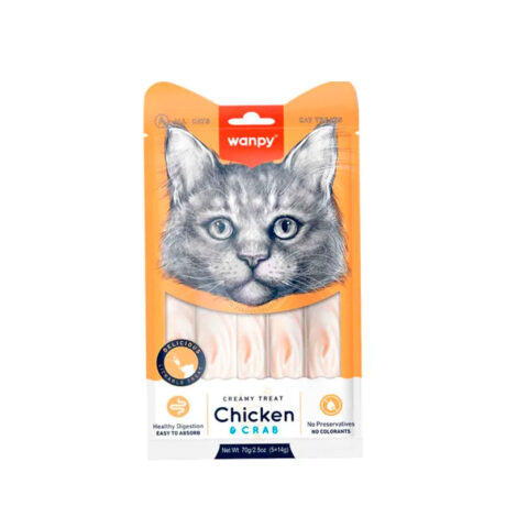 Wanpy creamy treats chicken & carb 5×14 gr